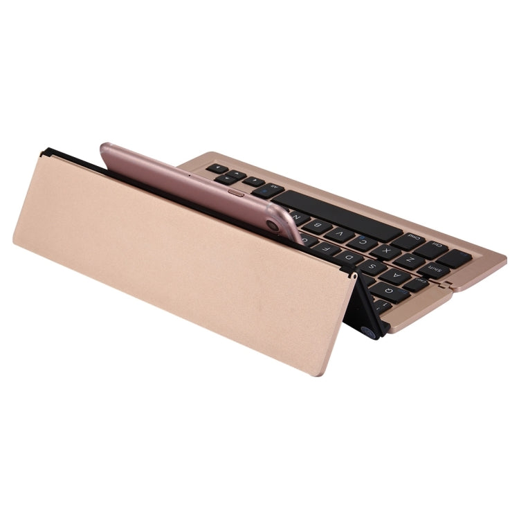 Skanto | F18 Ultra-slim Oppladbart Bærbart 58-tasters Bluetooth Trådløst Tastatur med Stativ (Gull)