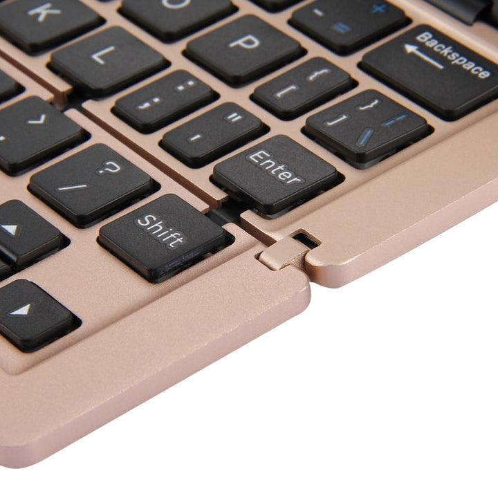 Skanto | F18 Ultra-slim Oppladbart Bærbart 58-tasters Bluetooth Trådløst Tastatur med Stativ (Gull)