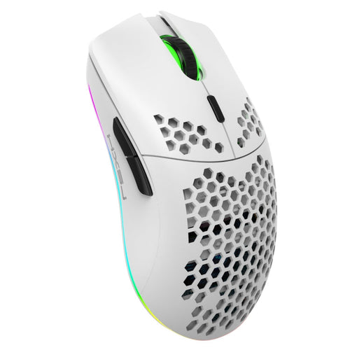 Skanto | HXSJ T66 7 Knapper Fargerik Belysning Programmerbar Gaming Trådløs Mus (Hvit)