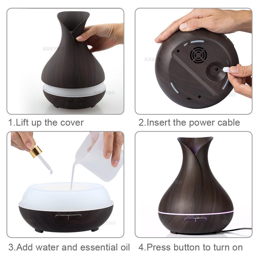 Skanto | Treverk Essensielle Olje Diffuser (400ml)