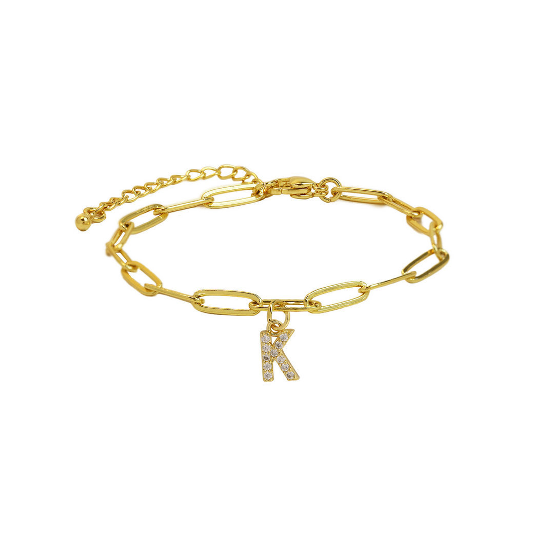 Skanto | Delikat papirklips bokstavinitial armbånd