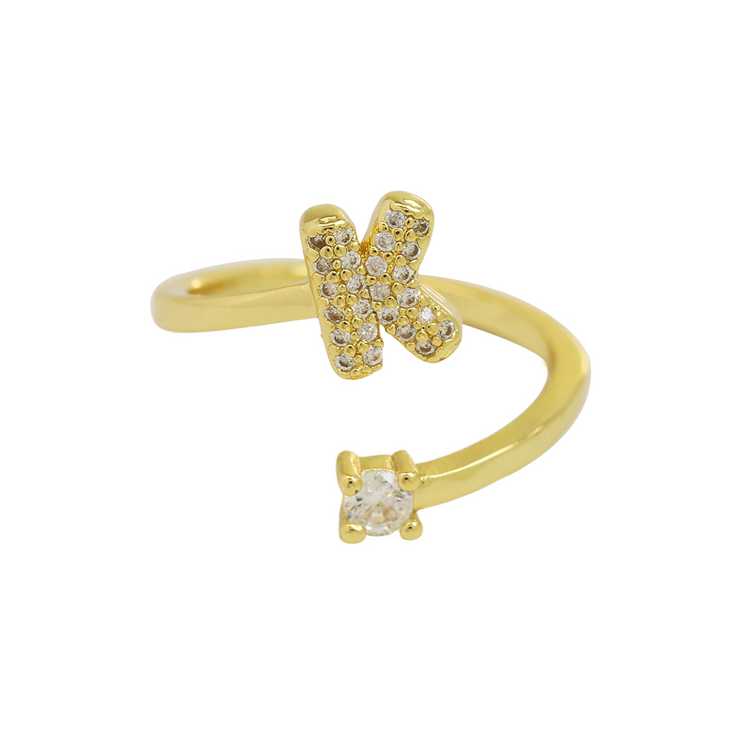 Skanto | Delikat Boble Diamant Innpakning Initial Ring