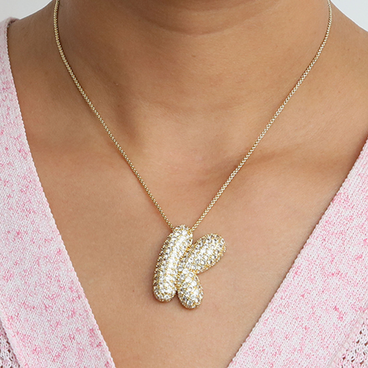 Skanto | Chunky Bubble Diamond Dazzle Initial Halskjeder