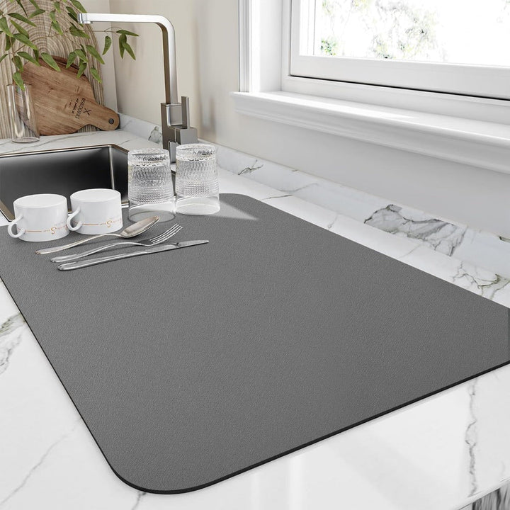 Skanto | Hurtigtørkende Kjøkken Dreneringsmatte – Ultra Absorbent & Hygienisk Diatomitt Tallerkenmatte