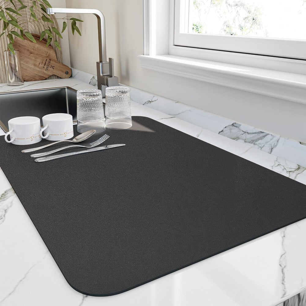 Skanto | Hurtigtørkende Kjøkken Dreneringsmatte – Ultra Absorbent & Hygienisk Diatomitt Tallerkenmatte