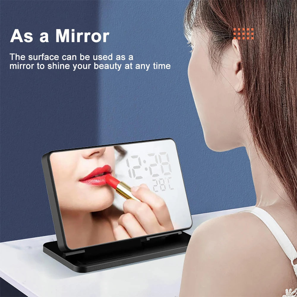 Norvo | 3-i-1 Hurtiglade Stasjon | Premium Trådløs Hurtiglading Docking Stasjon med Vekkerklokke | for Apple iPhone, Klokke & AirPods