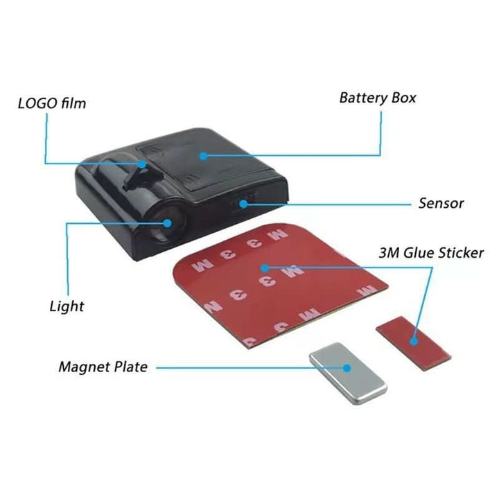 Kabellose LED-Türprosjektorleuchte for Autos med individuelle logoer
