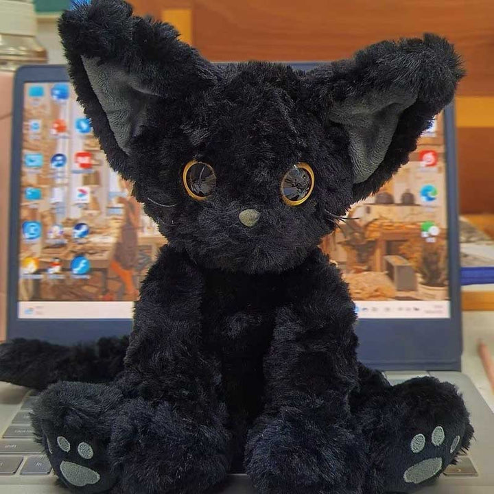 Kawaii svarte katt kosedyr stoffdyr