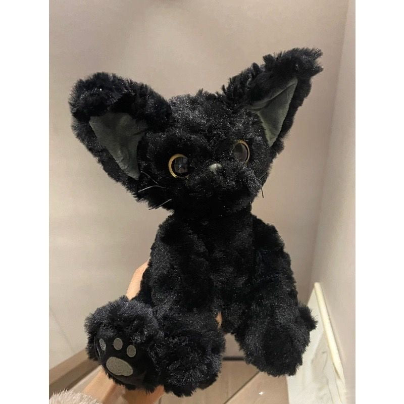 Kawaii svarte katt kosedyr stoffdyr