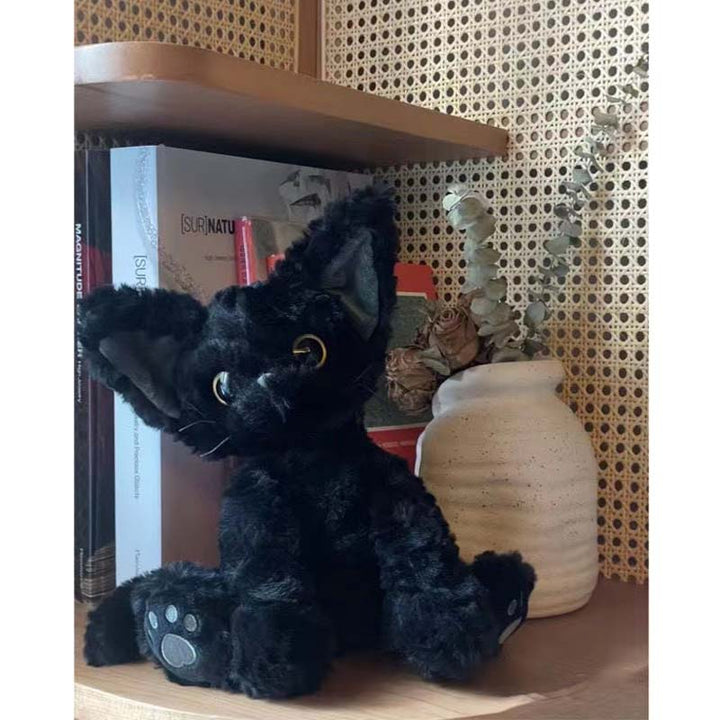 Kawaii svarte katt kosedyr stoffdyr