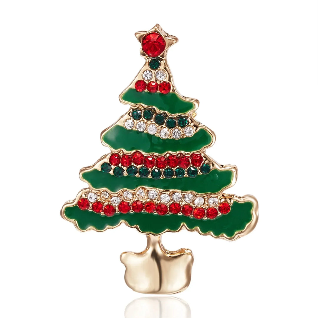 Skanto | Glaciara Juletrær Brosje – Multicolor Strass Brosje for Kvinner, Festlig Tilbehør & Elegant Gave