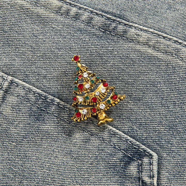 Skanto | Glaciara Juletrær Brosje – Multicolor Strass Brosje for Kvinner, Festlig Tilbehør & Elegant Gave