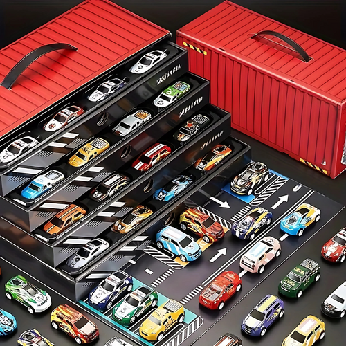 Kinder-Spielset med Diecast-Autobahn og Garage
