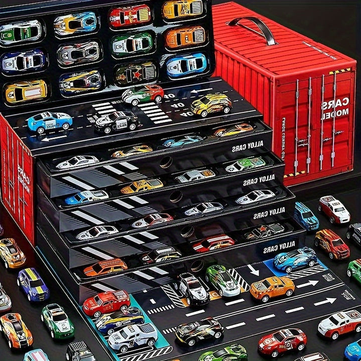 Kinder-Spielset med Diecast-Autobahn og Garage