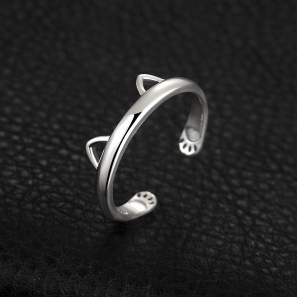 Kitty Øre Klo Klem 925 Sølv Ring | Skanto
