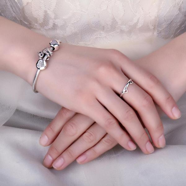 Kitty Øre Paw Klem 925 Sølv Ring | Skanto
