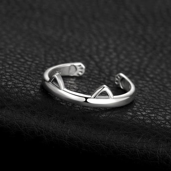 Kitty Øre Paw Klem 925 Sølv Ring | Skanto