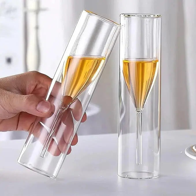 Krystallglass med flytende effekt for champagne