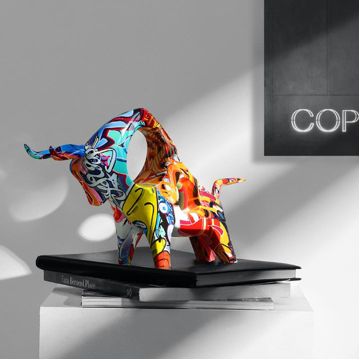 Kunst Fargerik Okseskulptur