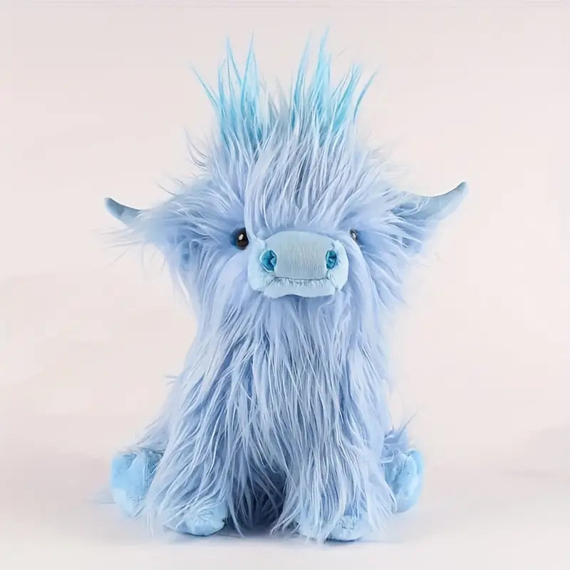 Norvo | Highland Cuddle Cow | Mykt og Koselig Kosedyr | Brun/Vit