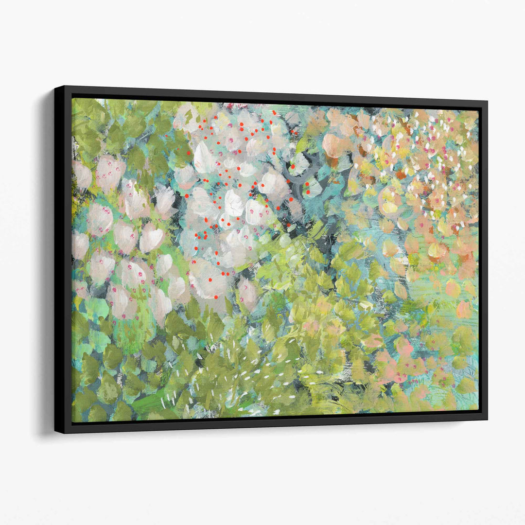 Abstrakt grønt blomsterkunst lerretsbilde