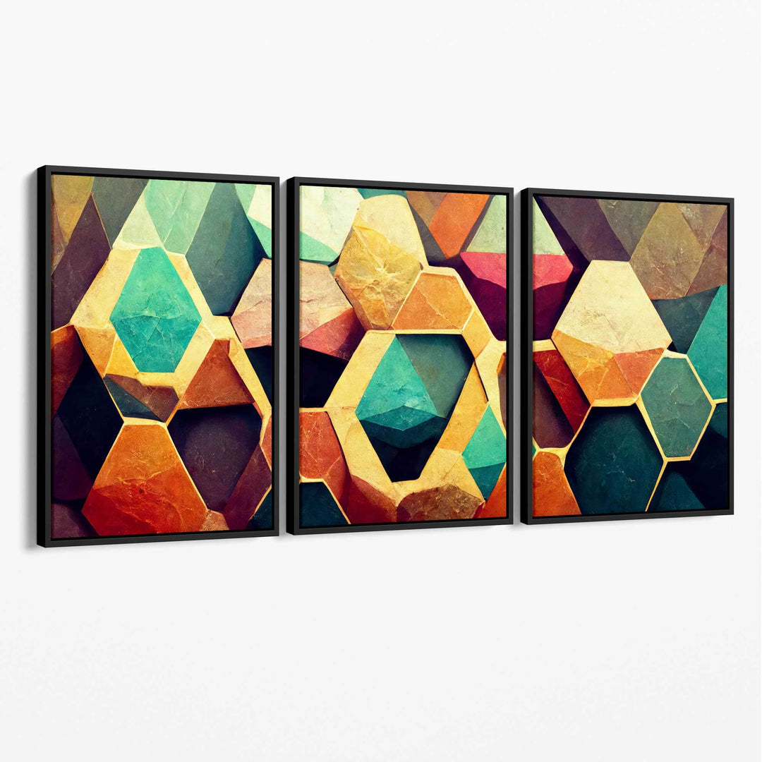 Abstrakt geometrisk trykk som veggkunst på lerret