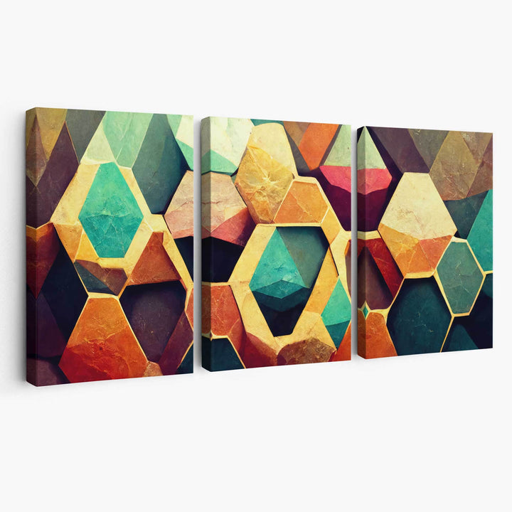 Abstrakt geometrisk trykk som veggkunst på lerret