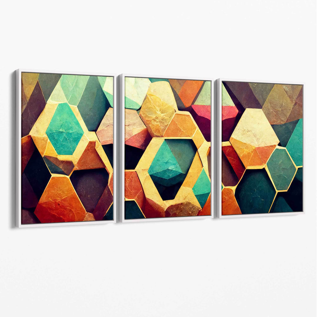 Abstrakt geometrisk trykk som veggkunst på lerret