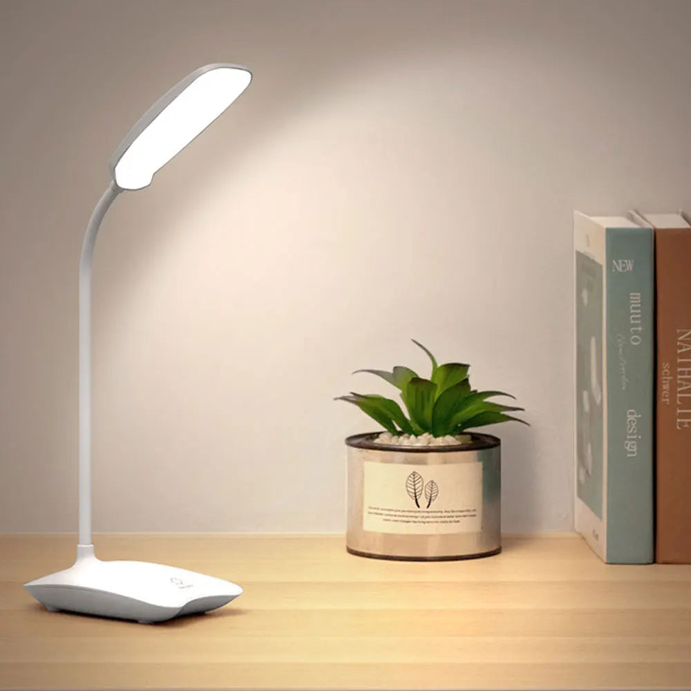 Multifunksjonell LED bordlampe med fleksibel hals – Dimmbar, øyevennlig, perfekt for kontor og nattbord | Skanto