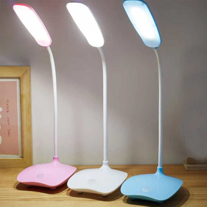Multifunksjonell LED bordlampe med fleksibel hals – Dimmbar, øyevennlig, perfekt for kontor og nattbord | Skanto