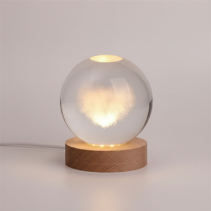 Skanto | AstroGlobe 3D Lampe – Sferisk Tre Bordlampe med Varme LED Lys og Planet Design
