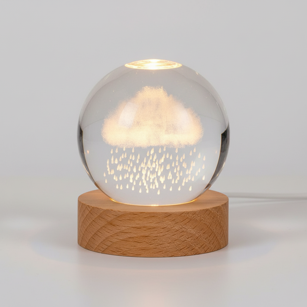 Skanto | AstroGlobe 3D Lampe – Sferisk Tre Bordlampe med Varme LED Lys og Planet Design