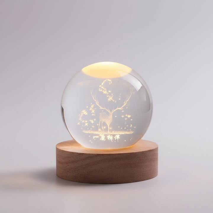 Skanto | AstroGlobe 3D Lampe – Sferisk Tre Bordlampe med Varme LED Lys og Planet Design