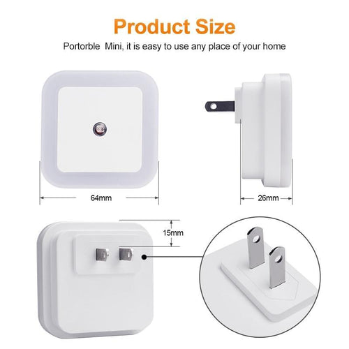 Skanto | LED Nattlys Mini Lys Sensor Kontroll 110V 220V EU US Plugg Energisparende Lampe For Barn Stue Soverom Belysning