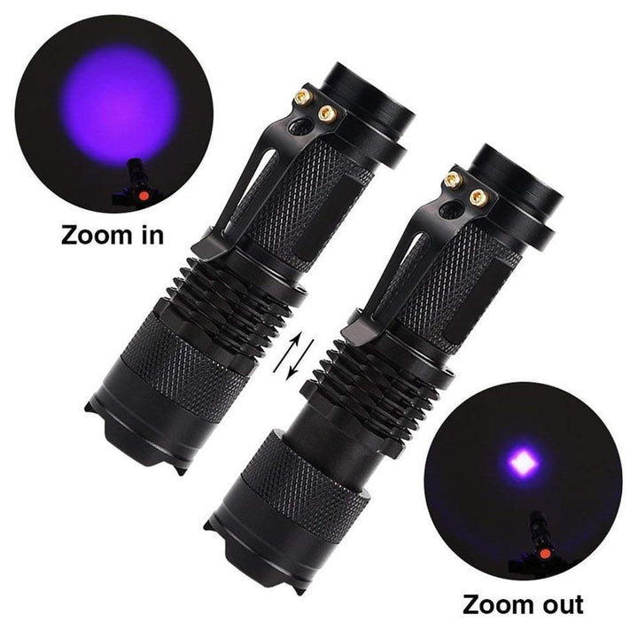 Skanto | LED UV Lommelykt Ultrafiolett Torche Med Zoomfunksjon Mini UV Svart Lys Pet Urin Flekk Detektor Skorpion Jakting