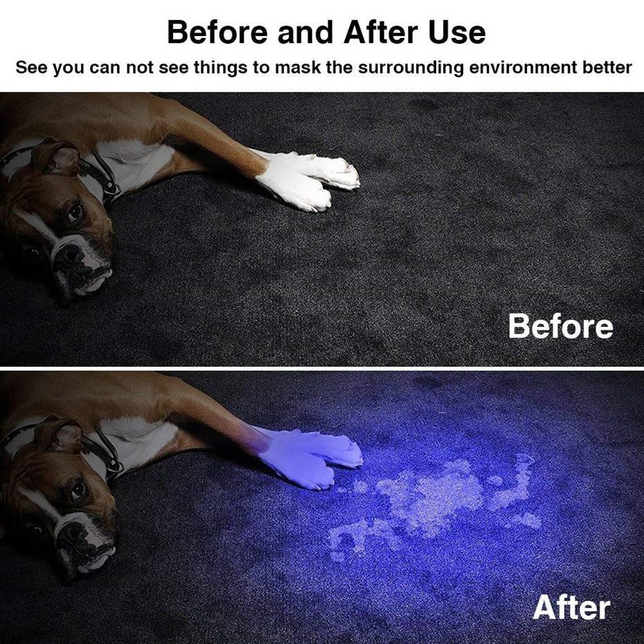 Skanto | LED UV Lommelykt Ultrafiolett Torche Med Zoomfunksjon Mini UV Svart Lys Pet Urin Flekk Detektor Skorpion Jakting