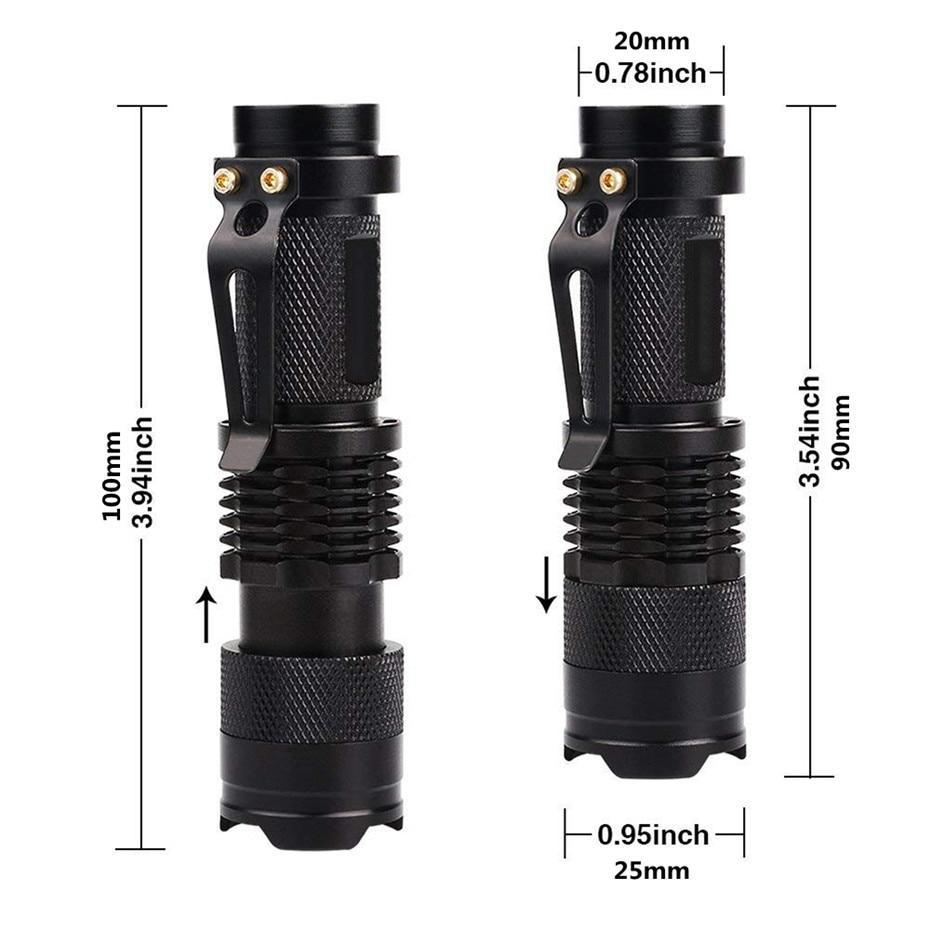 Skanto | LED UV Lommelykt Ultrafiolett Torche Med Zoomfunksjon Mini UV Svart Lys Pet Urin Flekk Detektor Skorpion Jakting