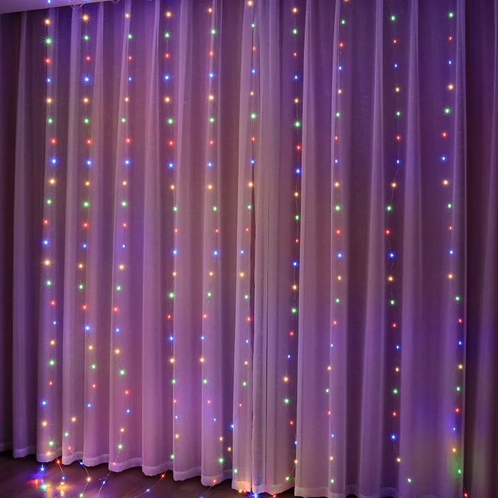 Skanto | LED-Gardinlys for Stemningsfull Dekorasjon – USB Belysning med Fjernkontroll & 8 Lystilstander