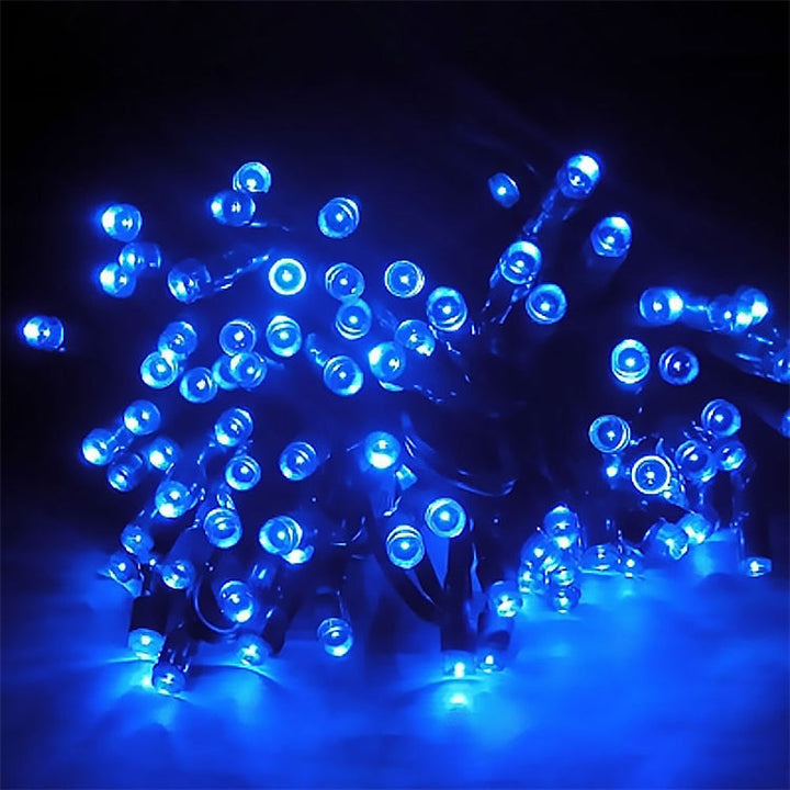 Skanto | 200 LEDs Utendørs Vanntett Julefestival Dekorasjon Sollamper Lyslenker, Lengde: 22m (Blå)