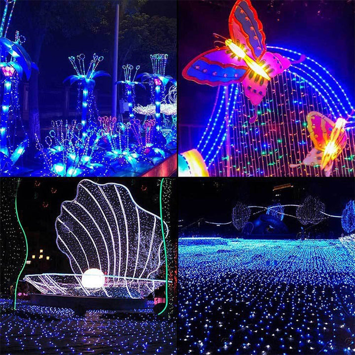 Skanto | 200 LEDs Utendørs Vanntett Julefestival Dekorasjon Sollamper Lyslenker, Lengde: 22m (Blå)