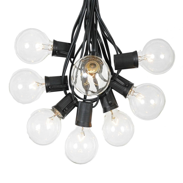 Skanto | G40-EU-25 G40 7.6m 175W E12 IP44 vanntett Retro Filament lyspærer lyskjede, 25 lyspærer LED dekorativ lampe for hage, bygg, bar, fest, bryllup, AC 220V, EU plugg (Varm Hvit)
