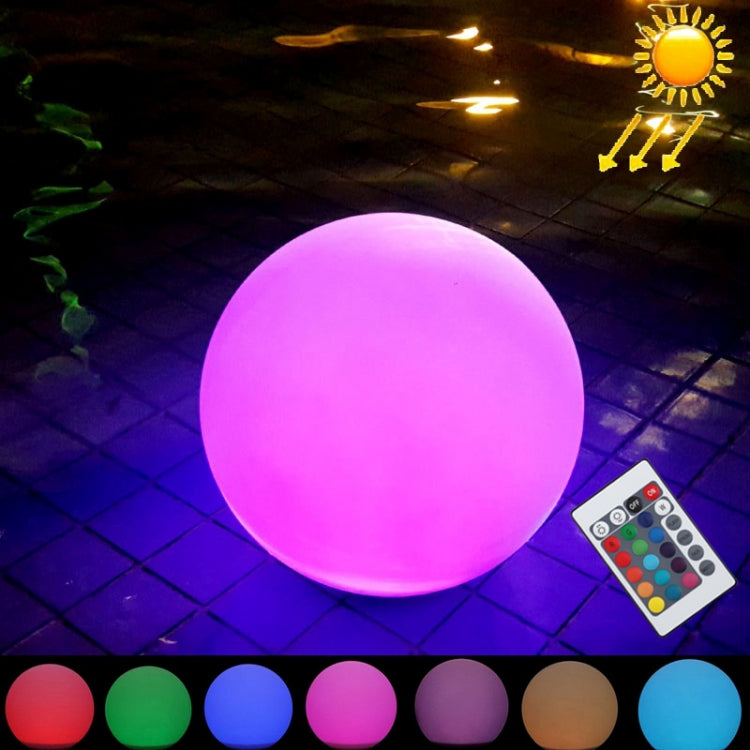 Skanto | LEH-42321 40cm Rund Ball Solenergi Lampe, Flytende Hage Fargeforandrende LED Lys med 0.7W Monokrystallinsk Silisium Solcellepanel & Fjernkontroll (Hvit)
