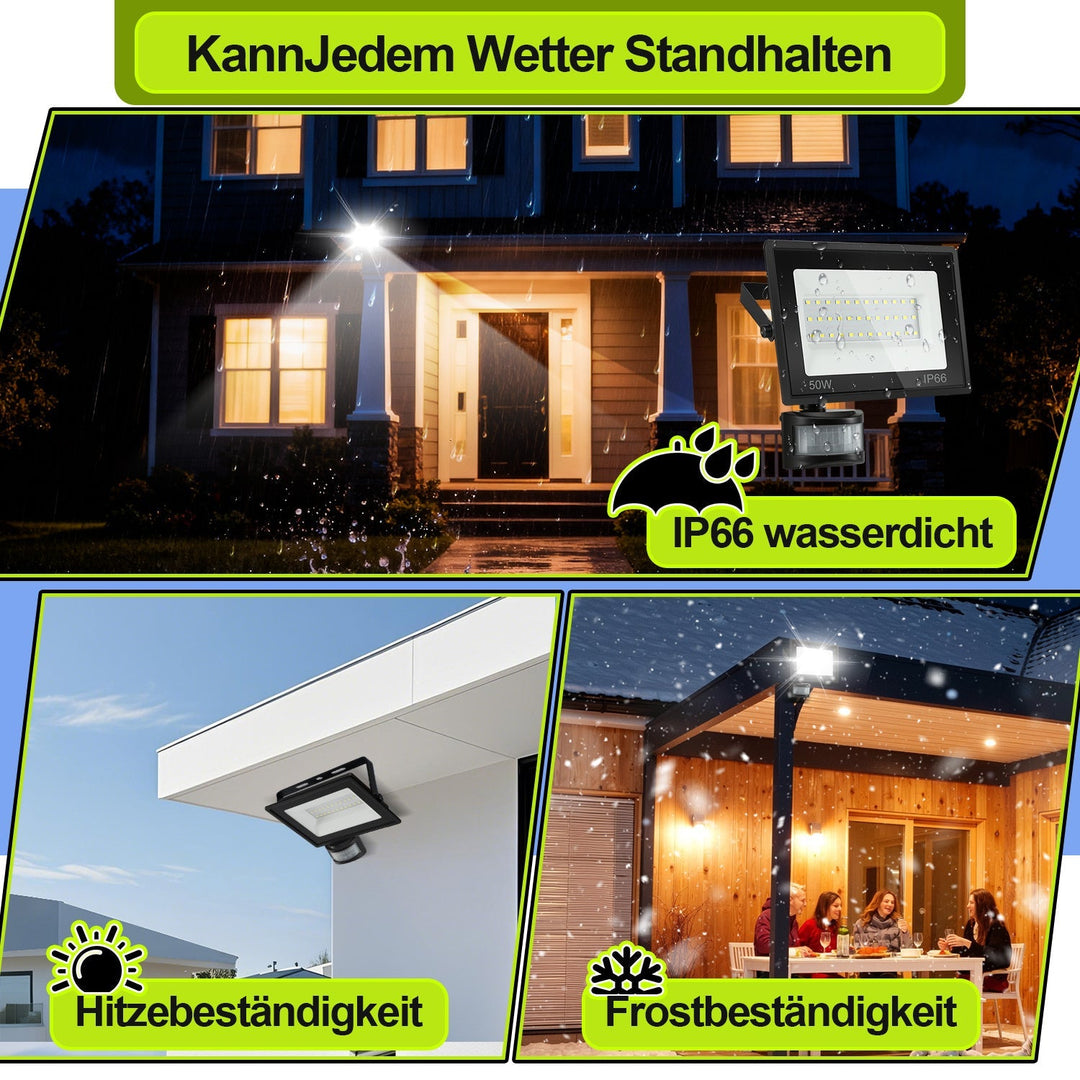 LED Flomlys med Bevegelsessensor Kald Hvit 10W-100W (uten kontakt) | Skanto