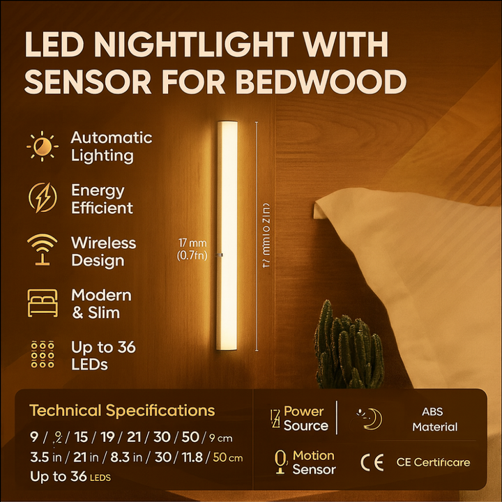 Skanto | LED Nattlys Sensor Tre Sengramme