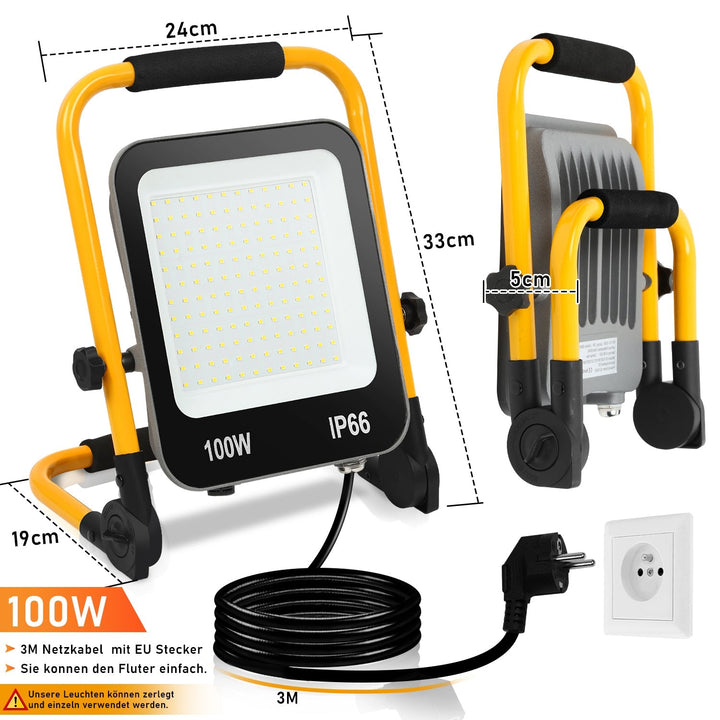 LED konstruksjons spotlight 50W-200W kald hvit IP66 | Skanto