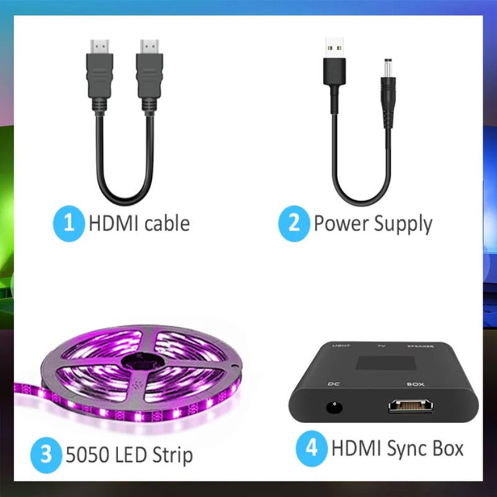 Skanto | Smart LED lysstriper for TV med HDMI synk boks