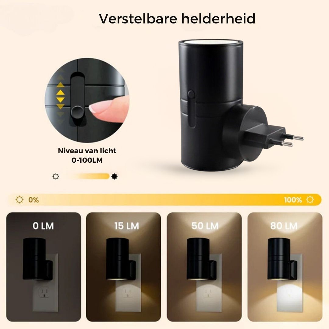 Skanto | Alova LED Plug-In Vegglampe – Dimmbar Sensorlampe for Gang, Trapper & Soverom