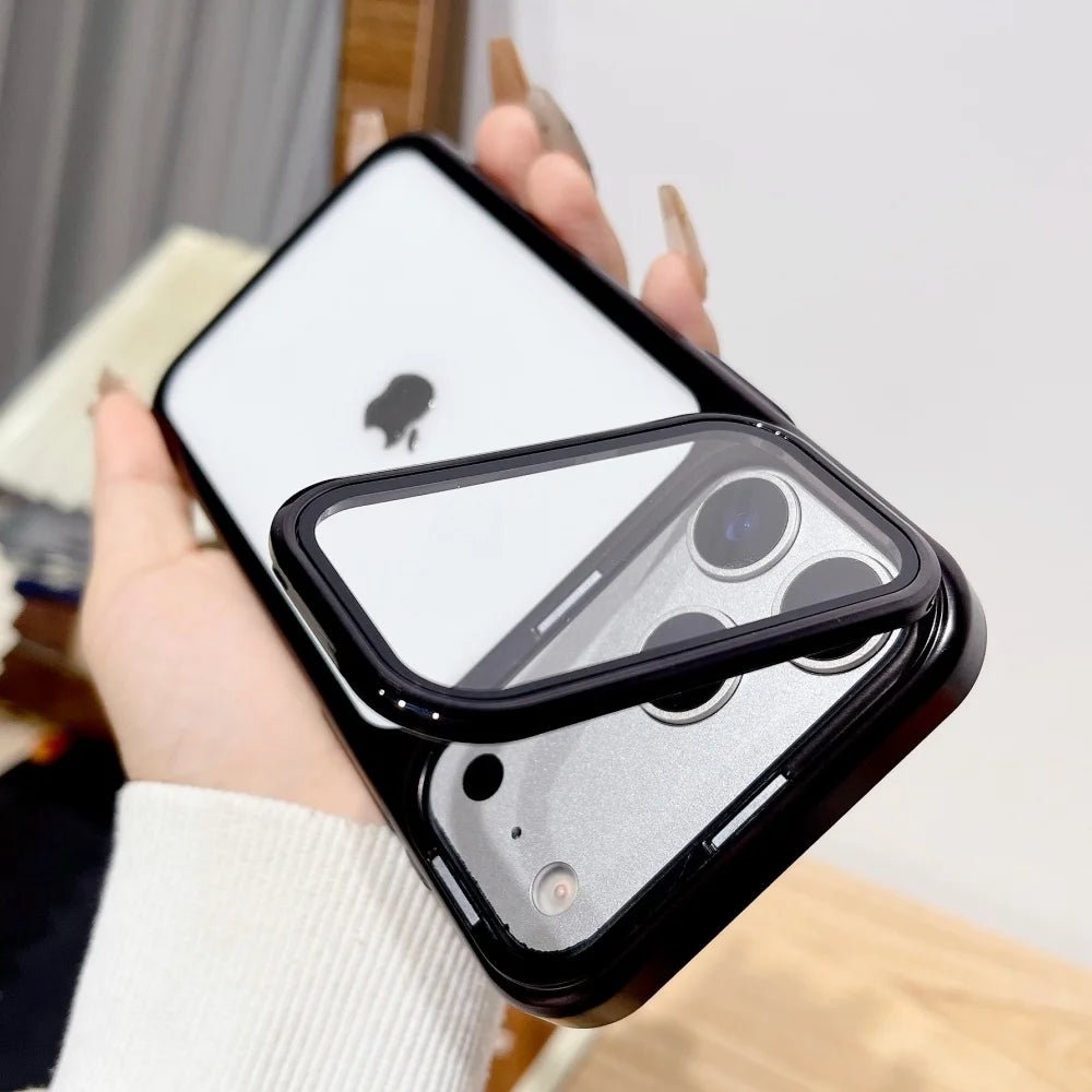 Ultradunn iPhone 17 Hülle med faltbare kameraständer og glassbeskyttelse