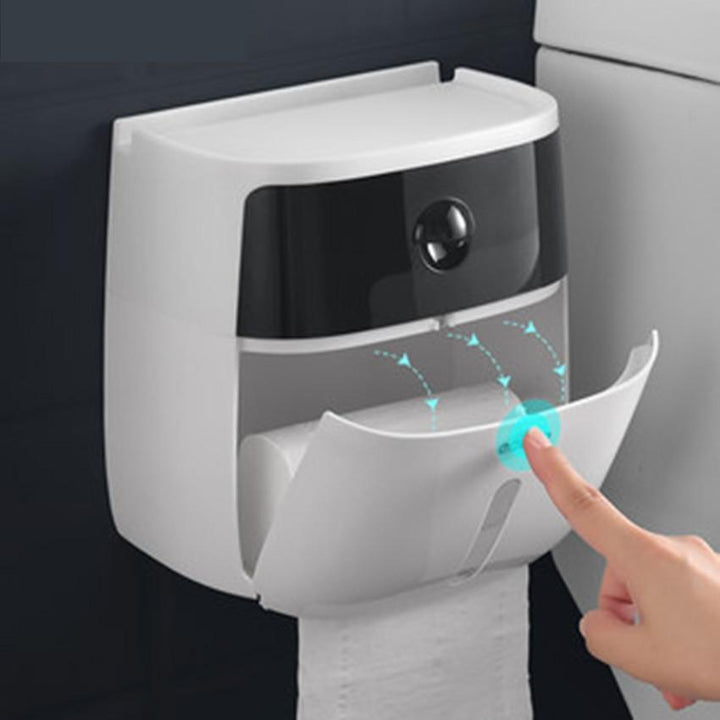 Skanto | LF82003 toalettpapirholder plast badeværelse dobbel papirlommekasse vegghengt papirhylle oppbevaringsboks toalettpapir dispenser