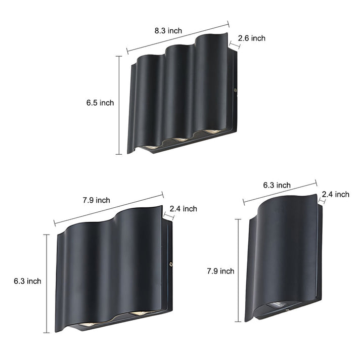 Moderne svart LED-Wandleuchte for Außenbereich